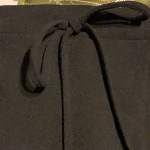 Monteau Los Angeles Drawstring Waist Semi Tapered Black Ankle Pants with Pockets - Picture 4 of 9